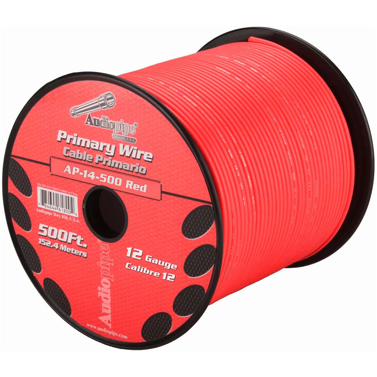 Audiopipe 12 Gauge 500ft Primary Wire Red