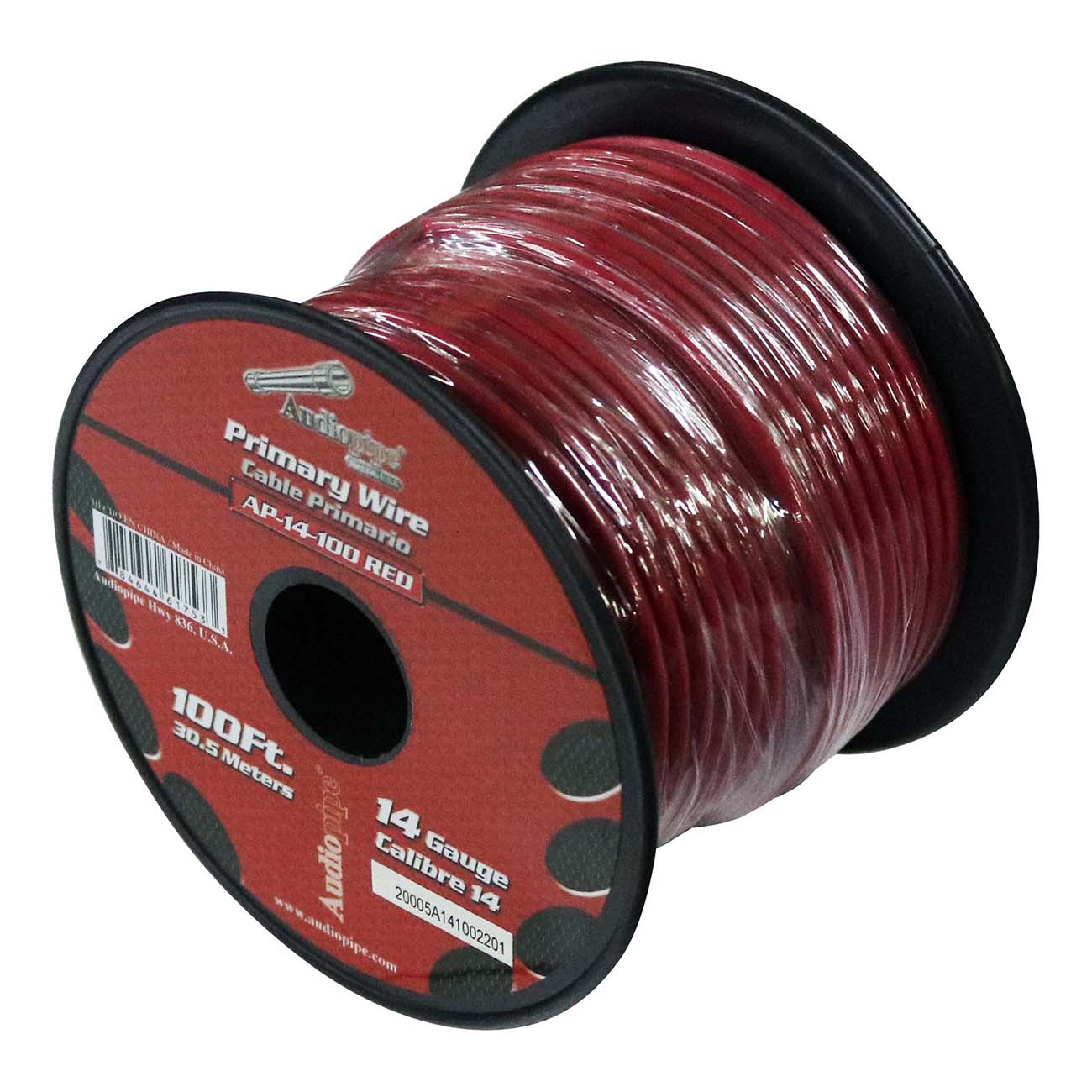 Audiopipe 14 Gauge 100ft Primary Wire Red