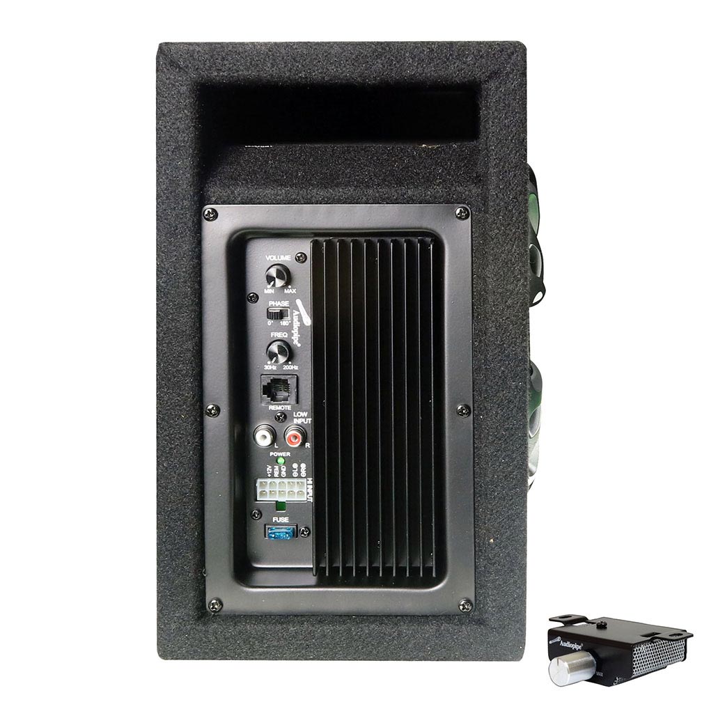 Audiopipe Single 10" Amplified Ported Bass Enclosure  1200 Watts