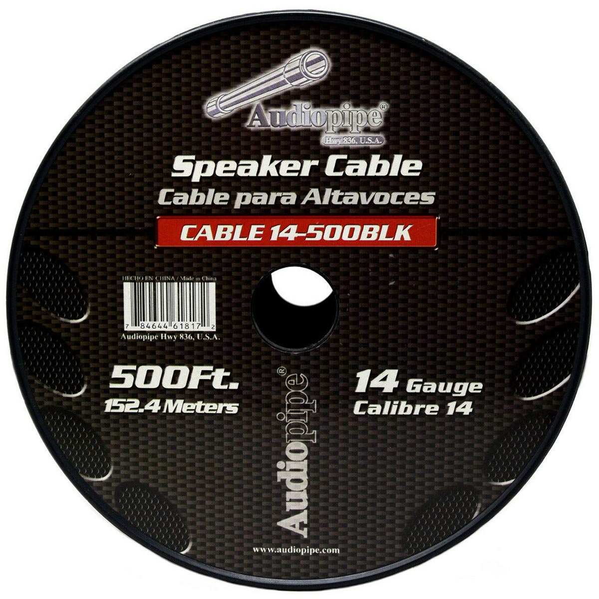 Speaker Cable 14 Ga. 500' Audiopipe; Red + Black