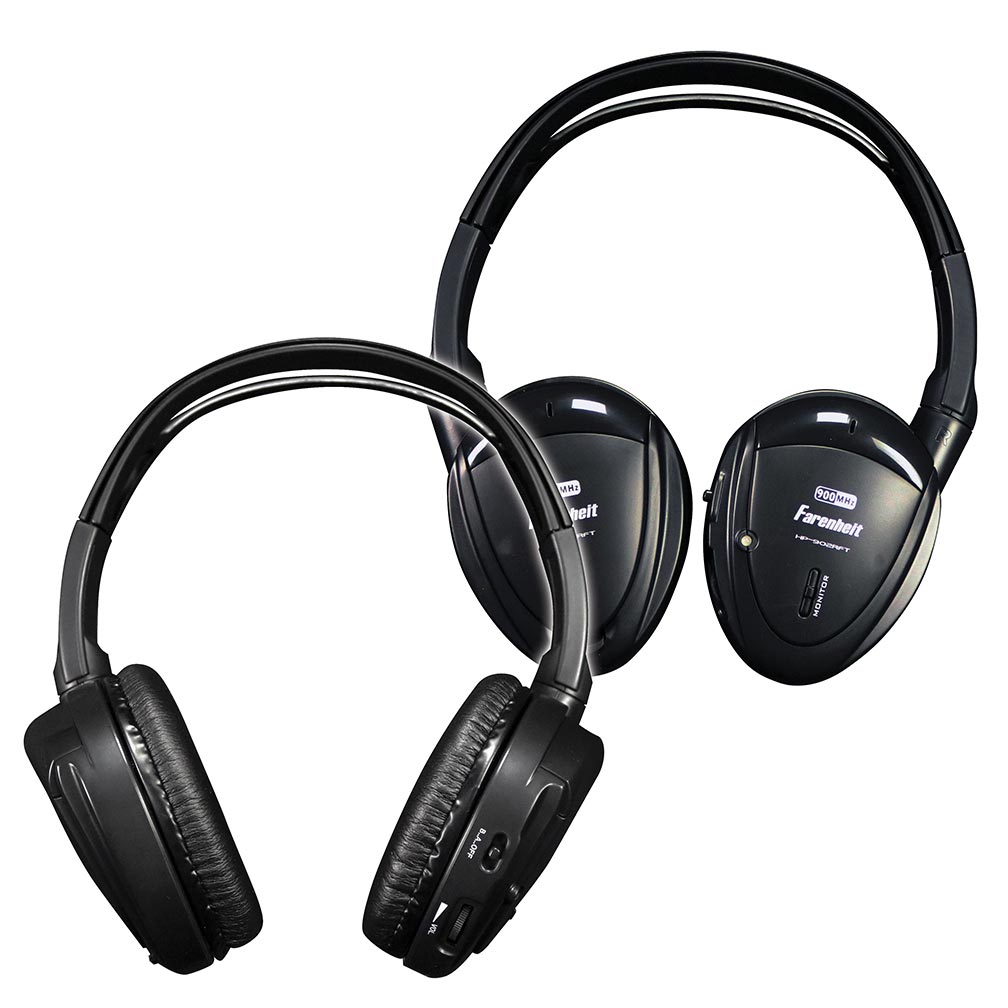 Power Acoustik - Headphones *pair* Swivel Earpad 2ch.rf 900mhz W/transmitter