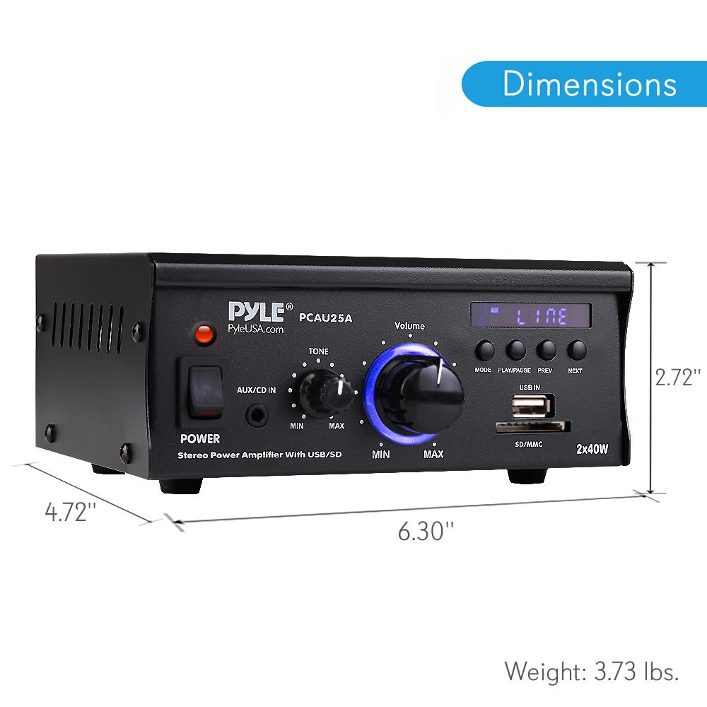 Pyle Mini 2 Channel 80 Watt Amplifier