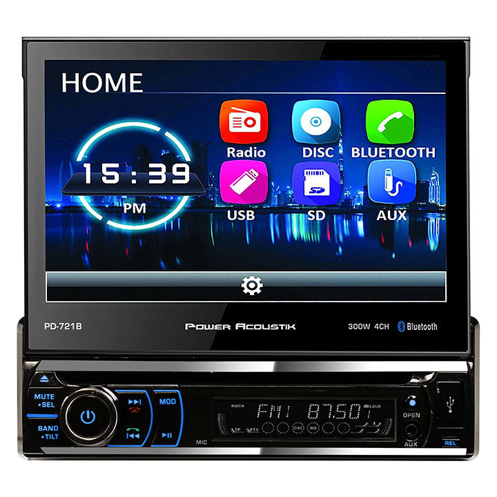 Power Acoustik 7" Single Din Receiver With Bluetooth