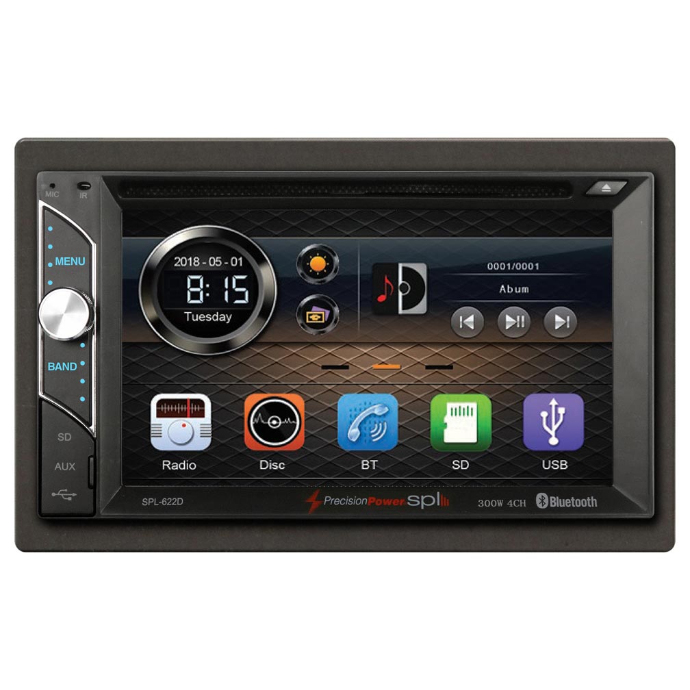 Precision Power Spl D.din 6.2" Touch Screen Am/fm/bt/dvd/usb With Remote