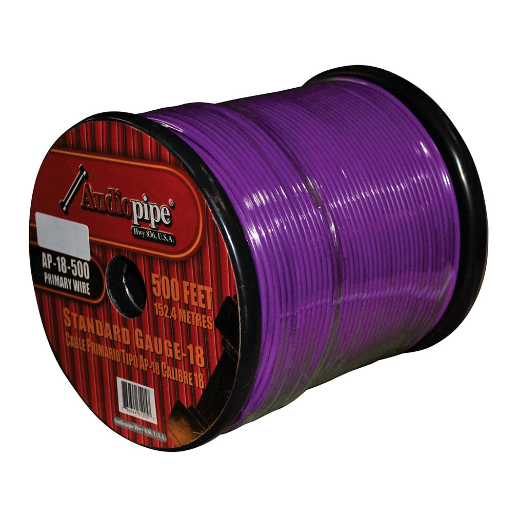 (pw18) Audiopipe 18ga Wire 500' Purple