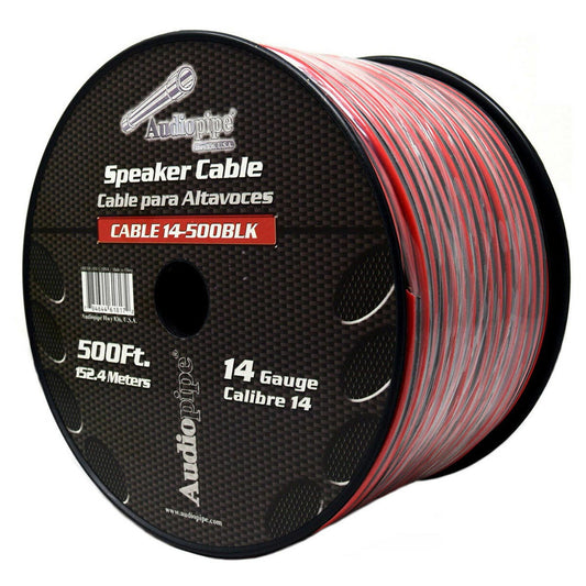 Speaker Cable 14 Ga. 500' Audiopipe; Red + Black