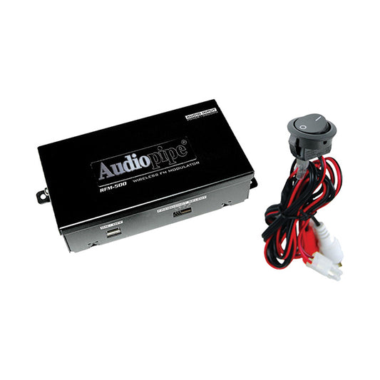 Wireless Fm Modulator Audiopipe 2 Ch. On/off Switch;adj.output Level