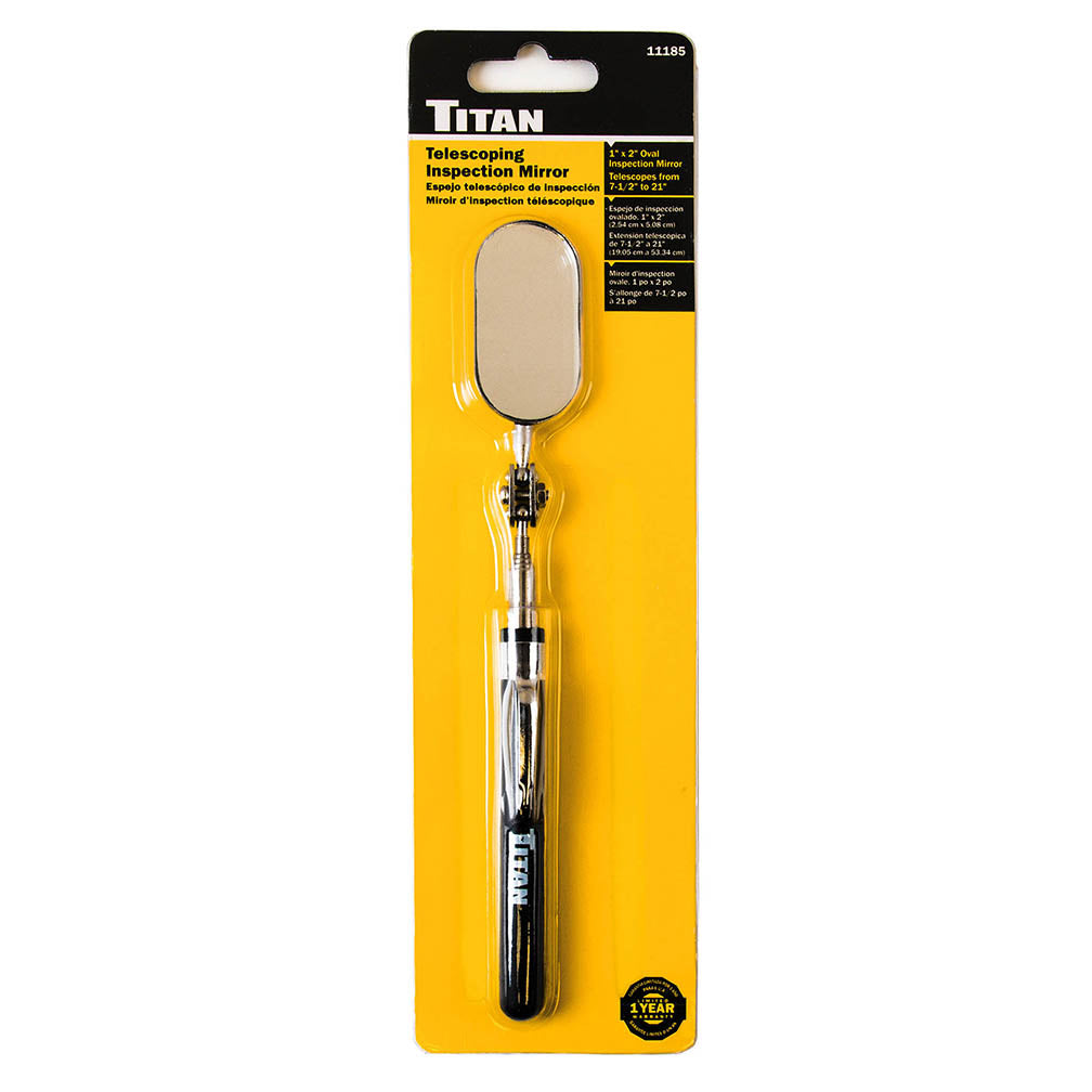 Titan Tool 1 In X 2 In Oval Telescoping Inspection Mirror