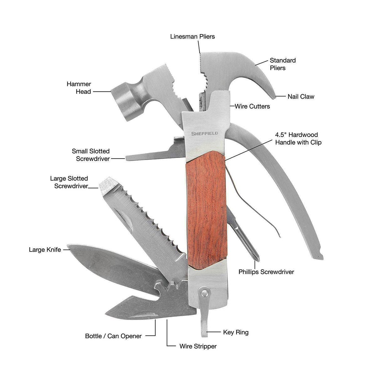 Sheffield The Hammer 14-in-1 Multi-tool