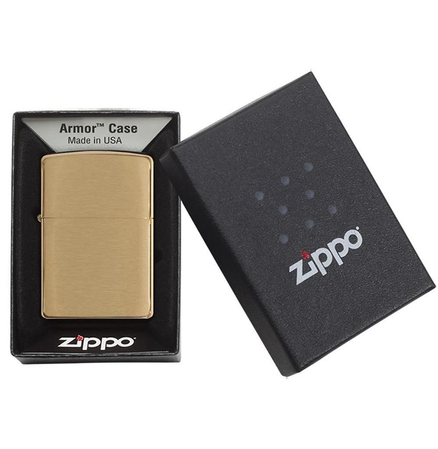 Zippo Windproof Lighter Armor Case (1.5 Times Thicker) Brushed Brass