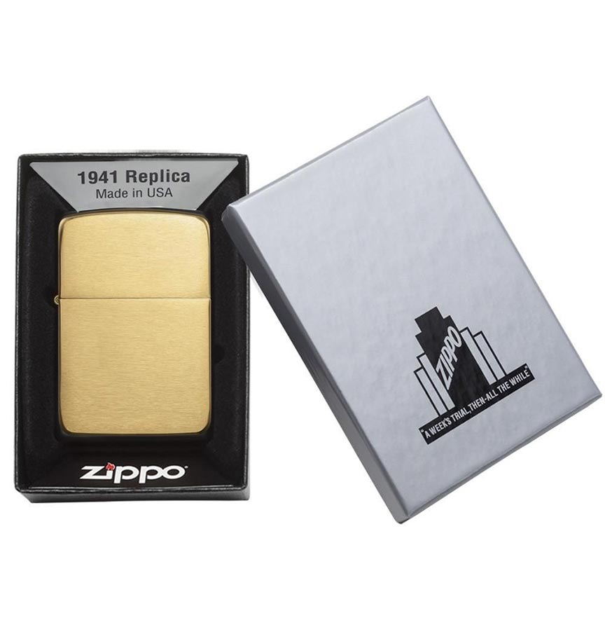 Zippo Windproof Lighter 1941 Replica Brushed Brass