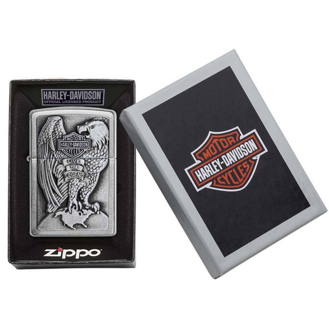 Zippo Windproof Lighter Harley-davidson Eagle Wings Live The Legend