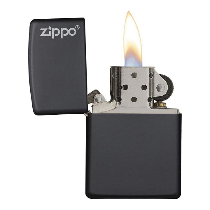 Zippo Windproof Lighter Black Matte W/zippo Logo