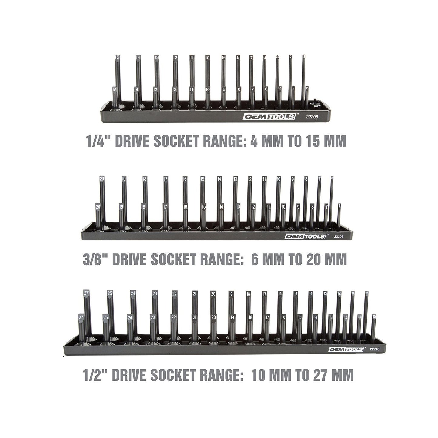 Oem Tools 6 Pc Socket Tray Set