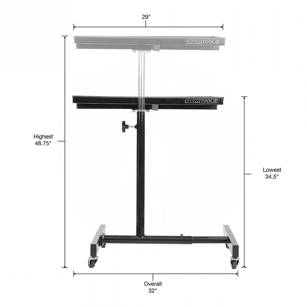 Oem Tools 24960 Portable Tear Down Tray Black 29"