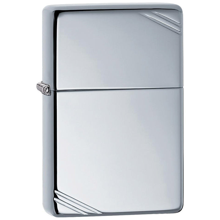 Zippo Windproof Lighter Vintage High Polish Chrome With Slashes