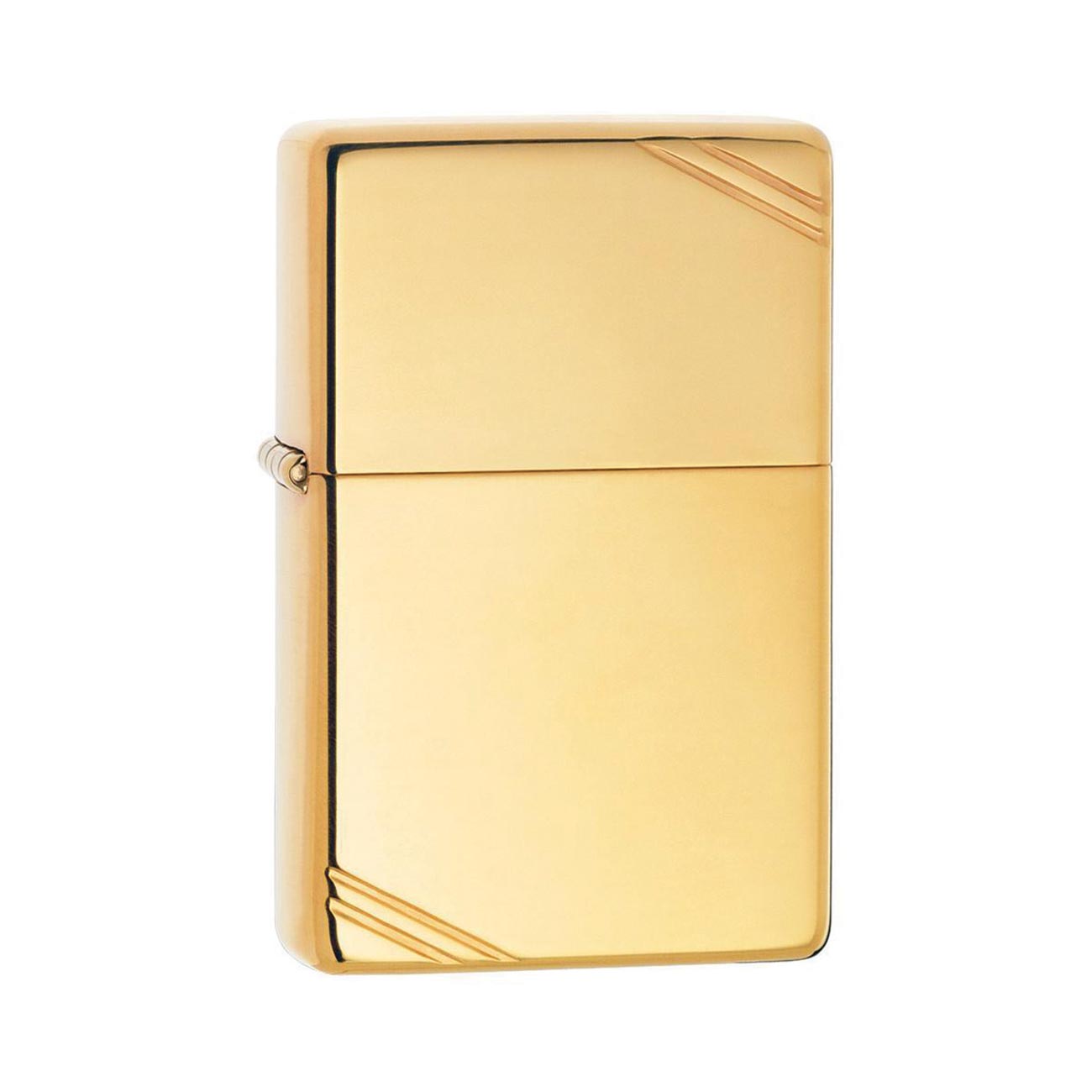 Zippo Windproof Lighter Vintage High Polish Brass W/slashes