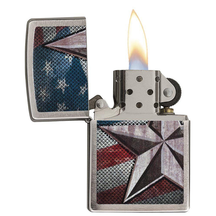 Zippo Windproof Lighter American Flag Retro Star Lighter