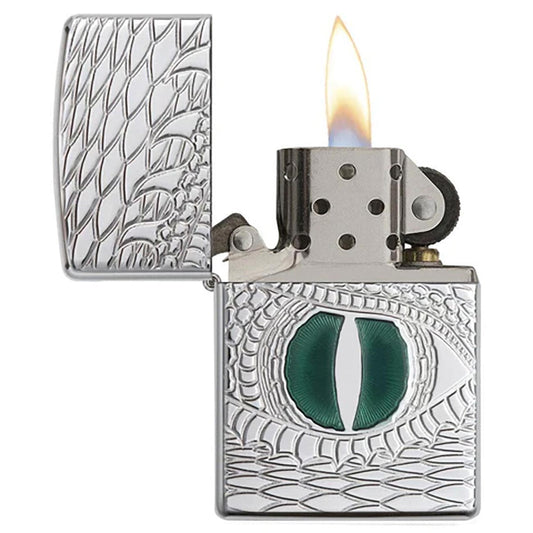 Zippo Windproof Lighter Dragon Eye High Polish Chrome Armor