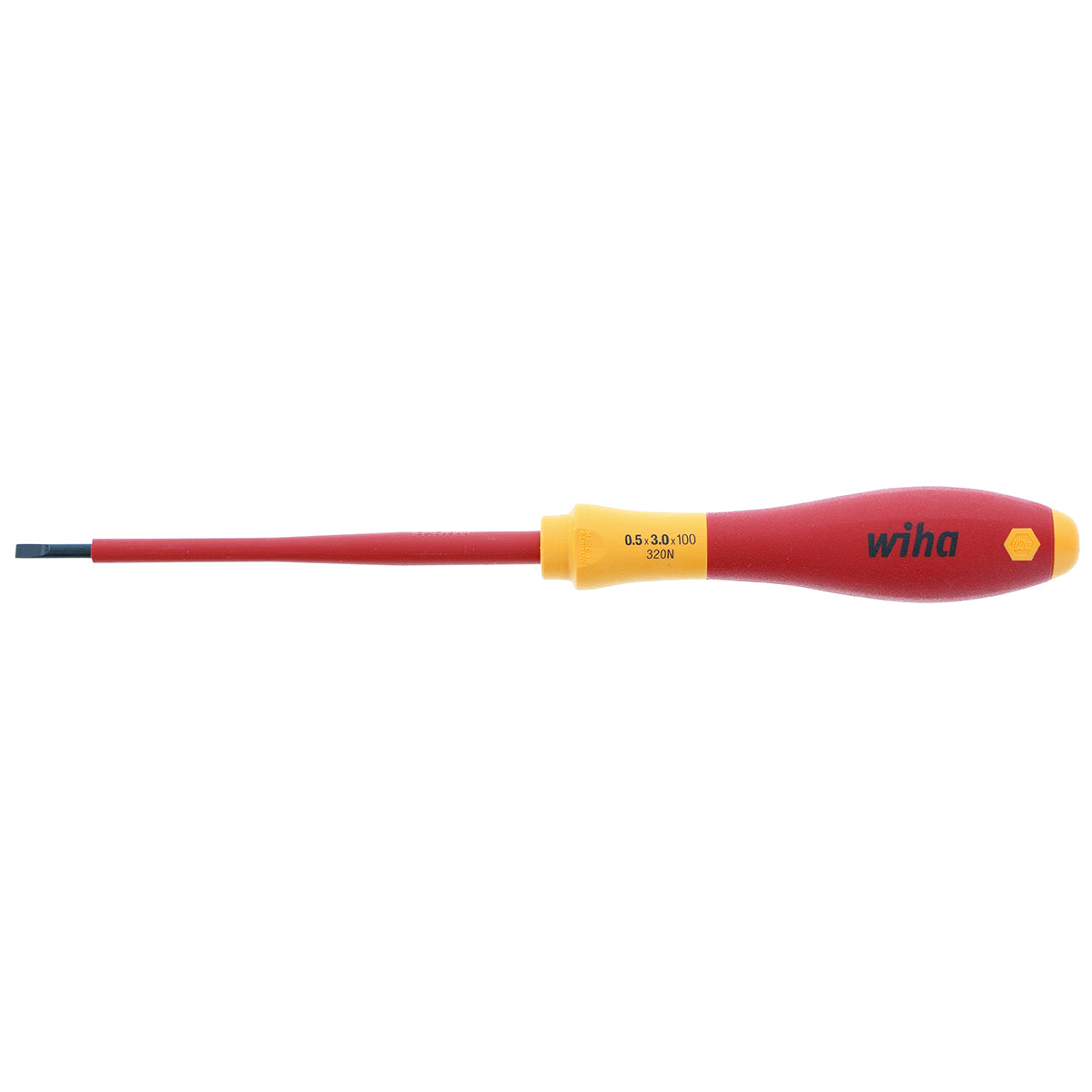 Wiha Insulated Softfinish Slotted Screwdriver 3mm (1/8″) X 100mm