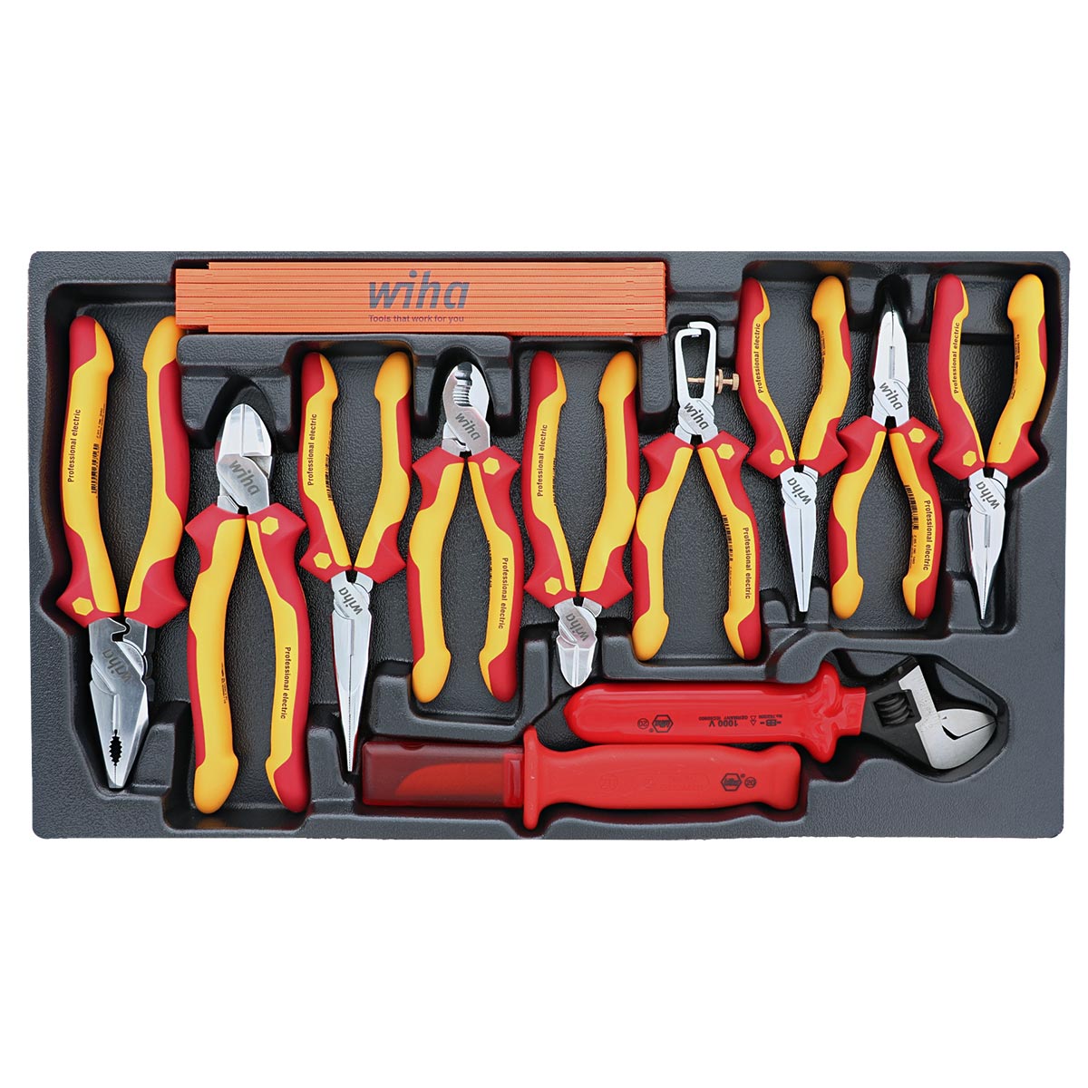 Wiha Master Electricians Insulated Tools Set In Rolling Hard Case - 80 Piece Set