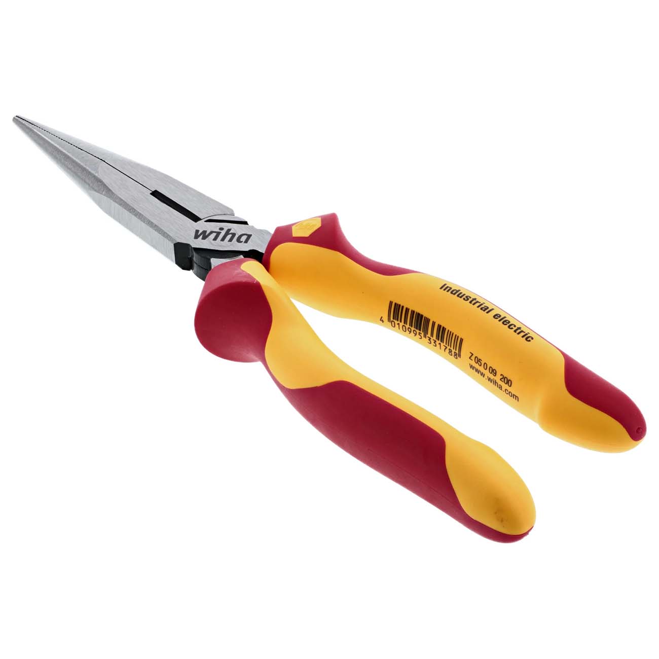 Wiha Insulated Industrial Long Nose Pliers - 8" Overall Length