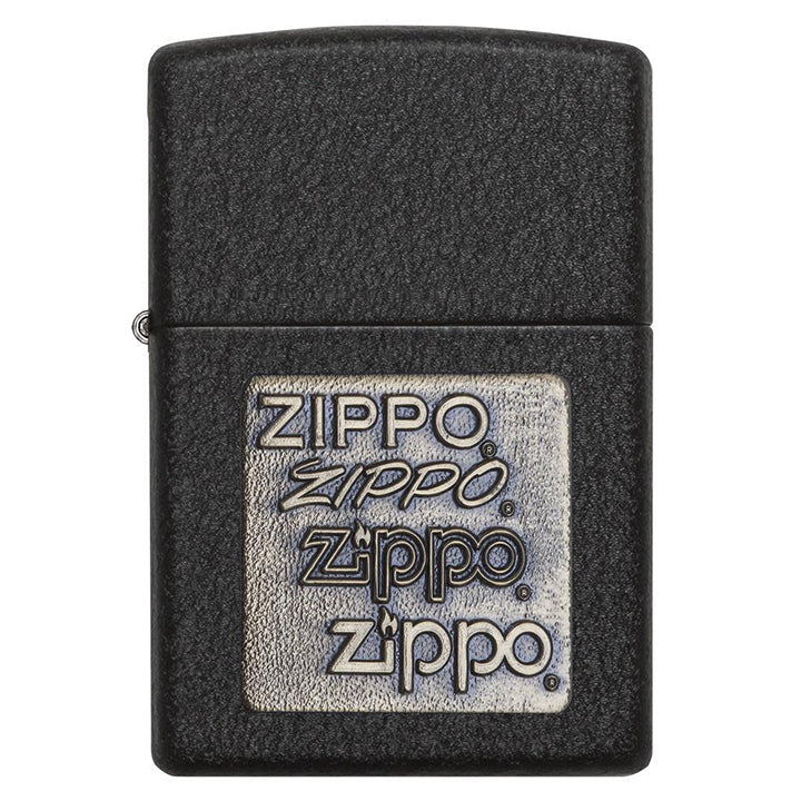 Zippo Windproof Lighter Black Crackle® Gold Zippo Logo