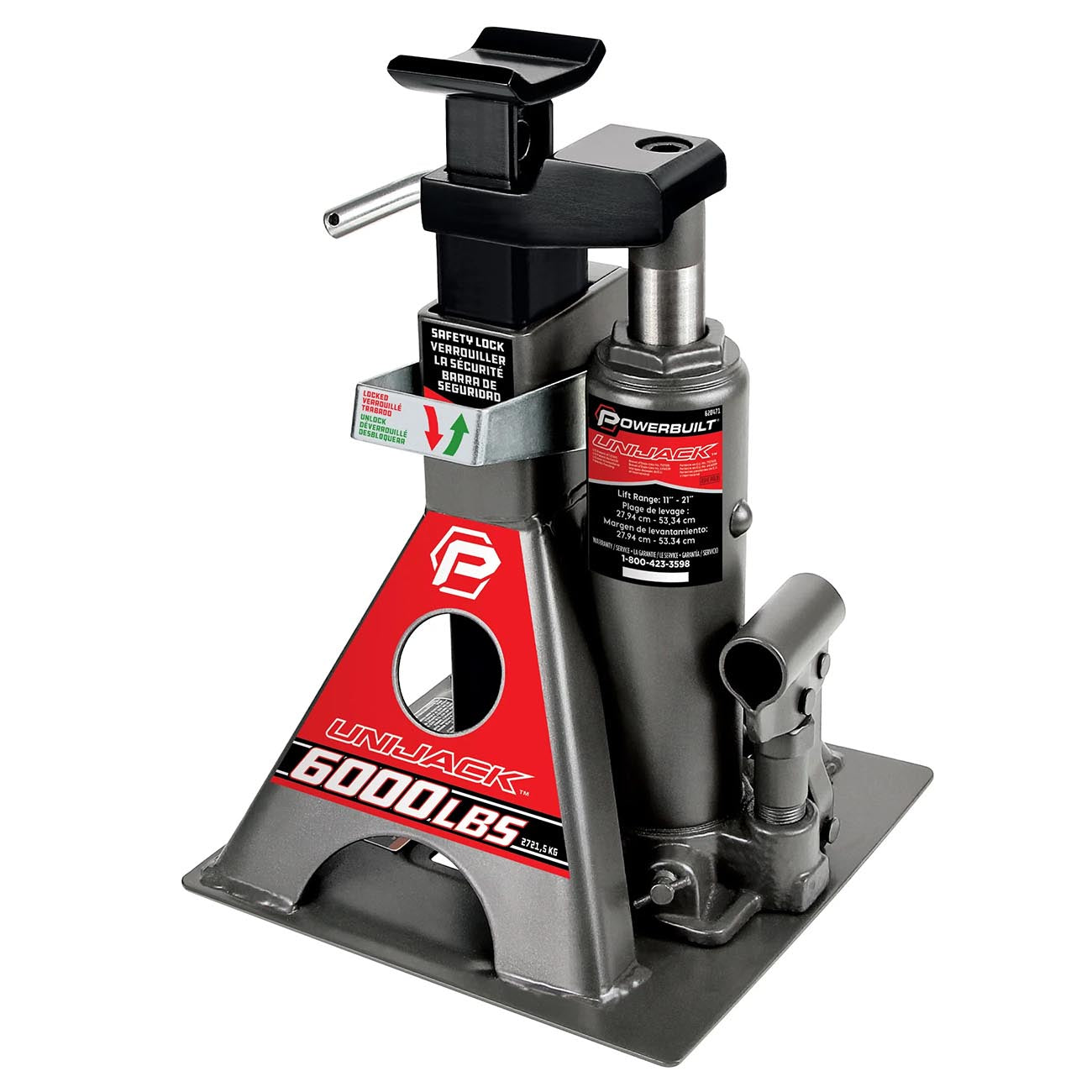 Powerbuilt 3 Ton (6000 Lb.) Unijack Bottle Jack & Jackstand In One