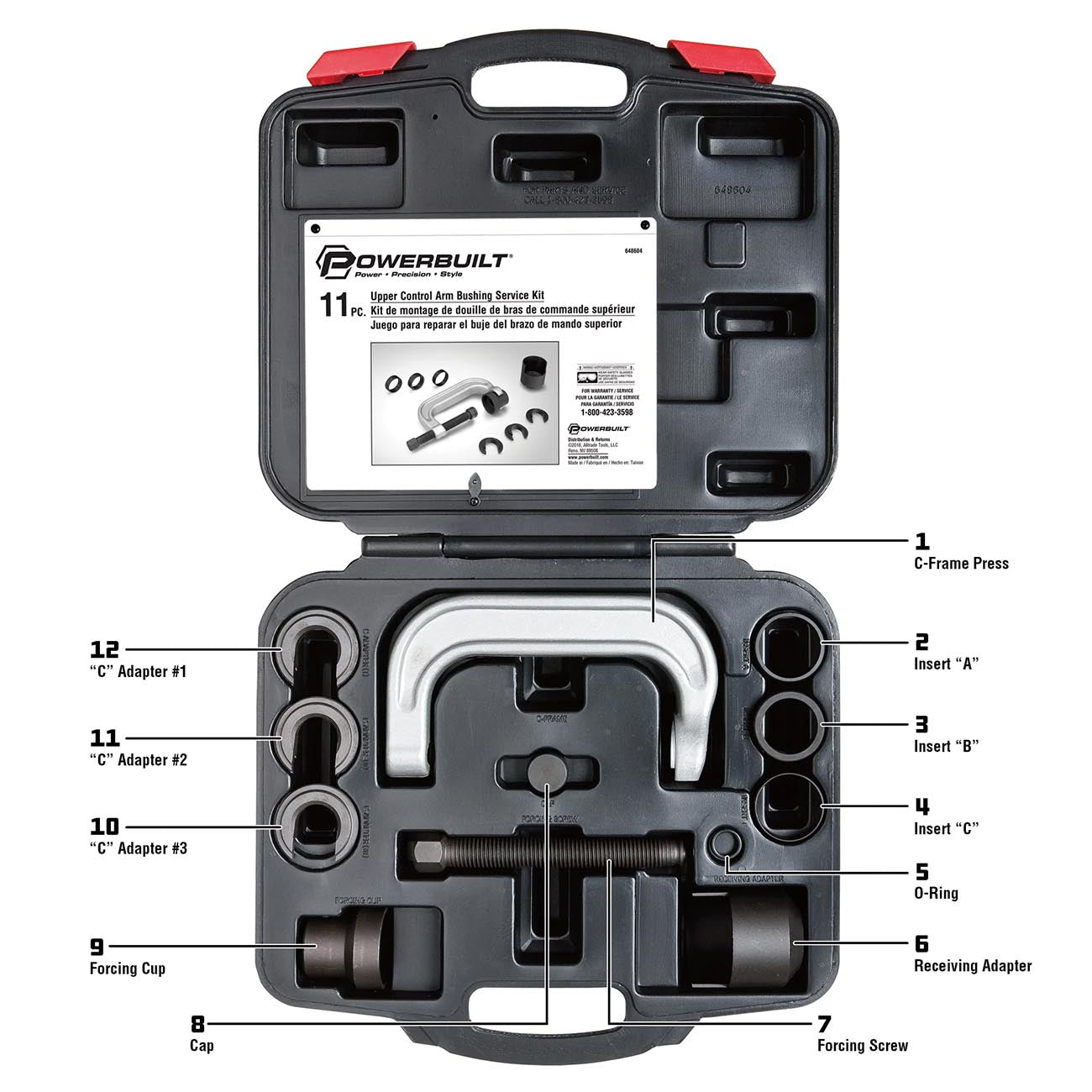 Powerbuilt Upper Control Arm Bushing Service Tool Set