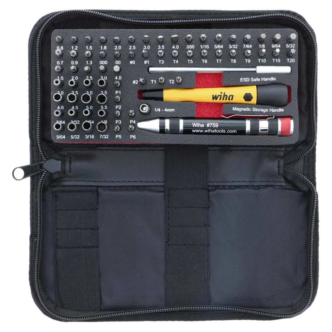 Wiha Master Technician Esd Safe Ratchet And Micro Bits Set With Travel Bag - 68 Piece Set