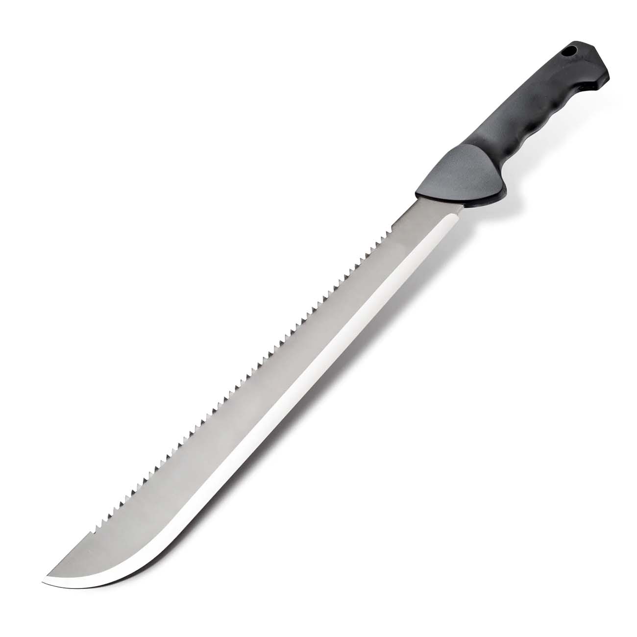 Kilimanjaro 21" Machete (bm21) With Serrated Back And Black Finish With Nylon Storage Sheath