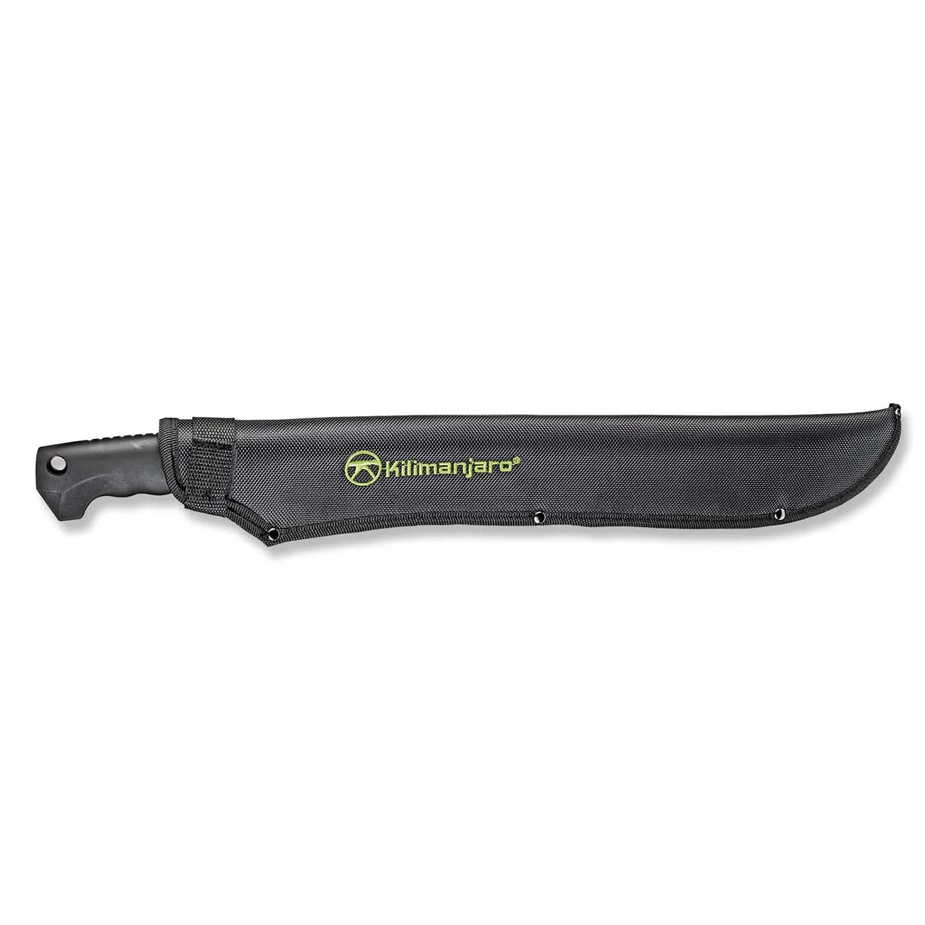 Kilimanjaro 21" Machete (bm21) With Serrated Back And Black Finish With Nylon Storage Sheath