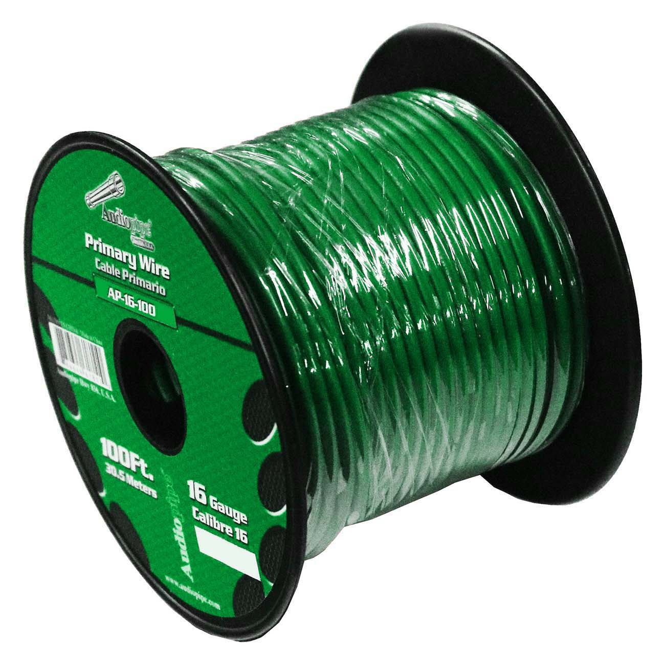 Audiopipe 16 Gauge 100ft Green Primary Wire