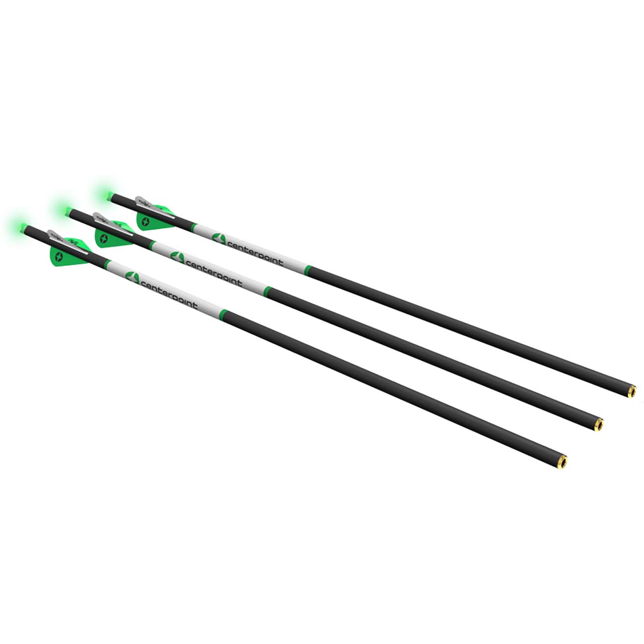 Centerpoint 20" Premium Crossbow Arrow With Green-lighted Nocks (3-pack)