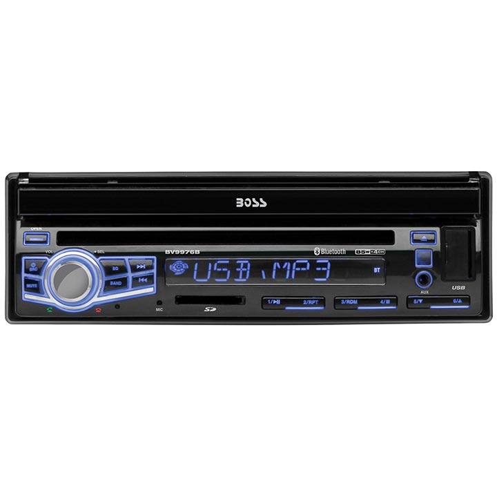 Boss 7" Flip-out Single Din Receiverbluetooth Dvd/cd Usb/sd Front Aux Input