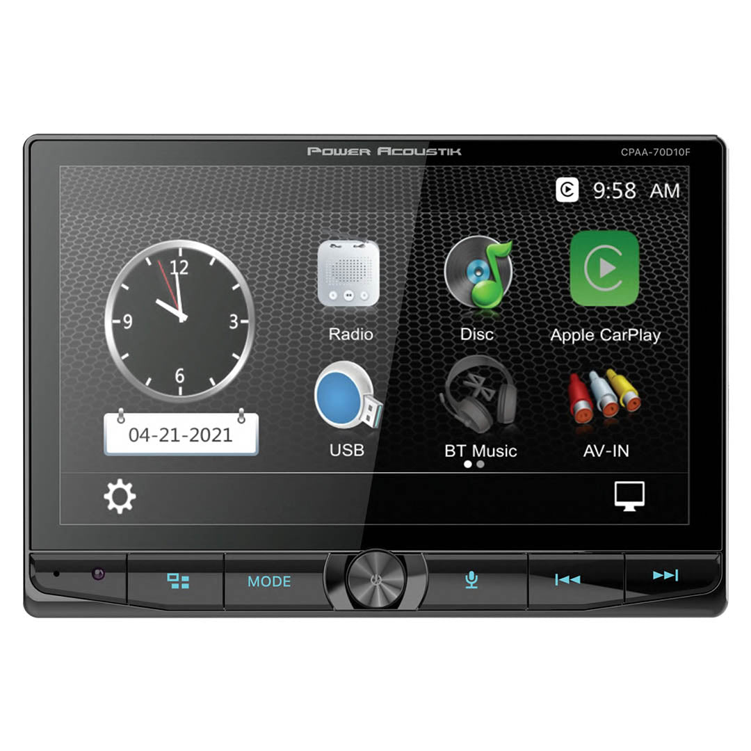 Power Acoustik 10.6" Floating  Double Din Dvd With Apple Car Play & Android Auto