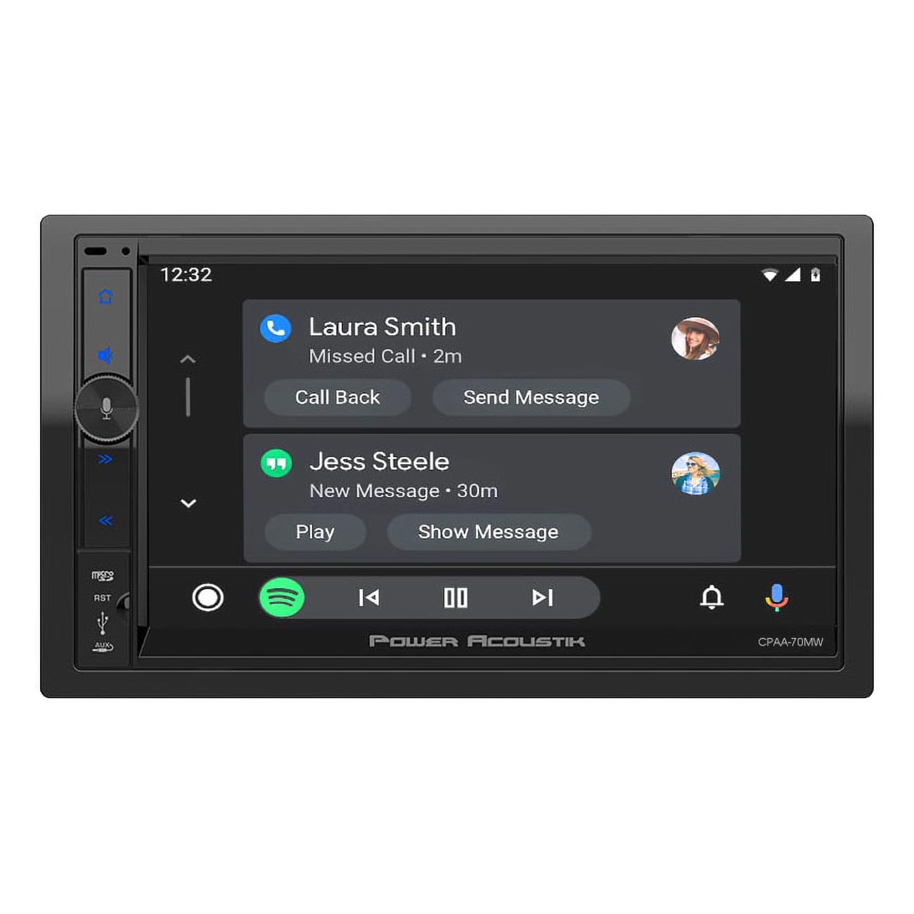 Power Acoustik 7” Double Din Receiver With Wireless Apple Carplay/android Auto