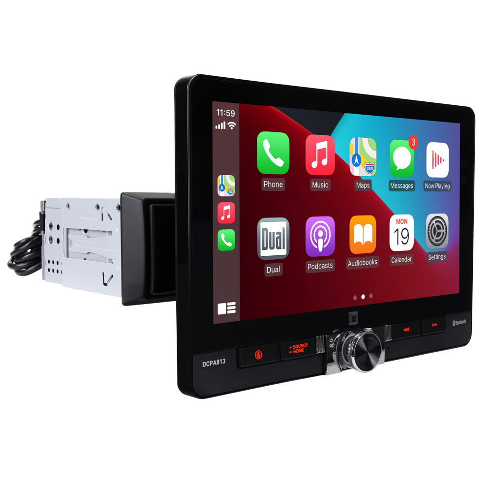 Dual 8" Single Din Media Receiver With Wireless Apple Carplay And Android Auto