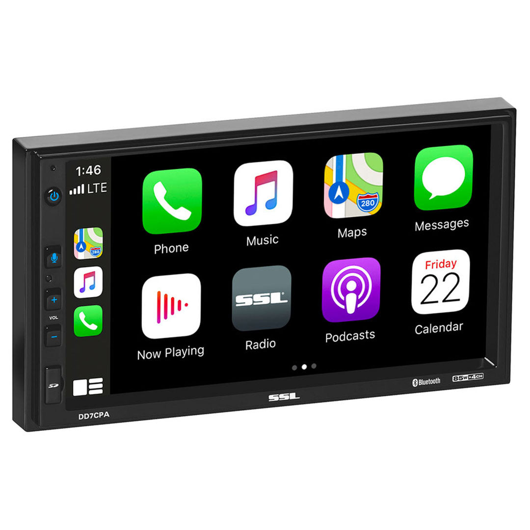 Sound Storm Double Din 7" Touchscreen Am/fm/bluetooth/carplay With Backup Camera