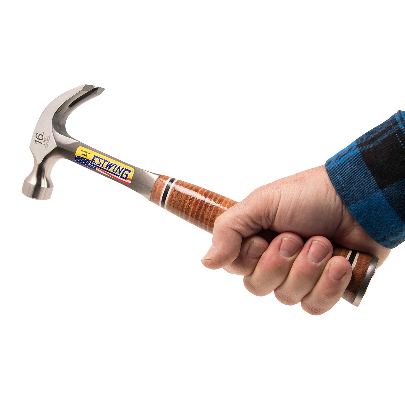 Estwing 16 Oz. Smooth Face Curved Claw Hammer - Leather Grip