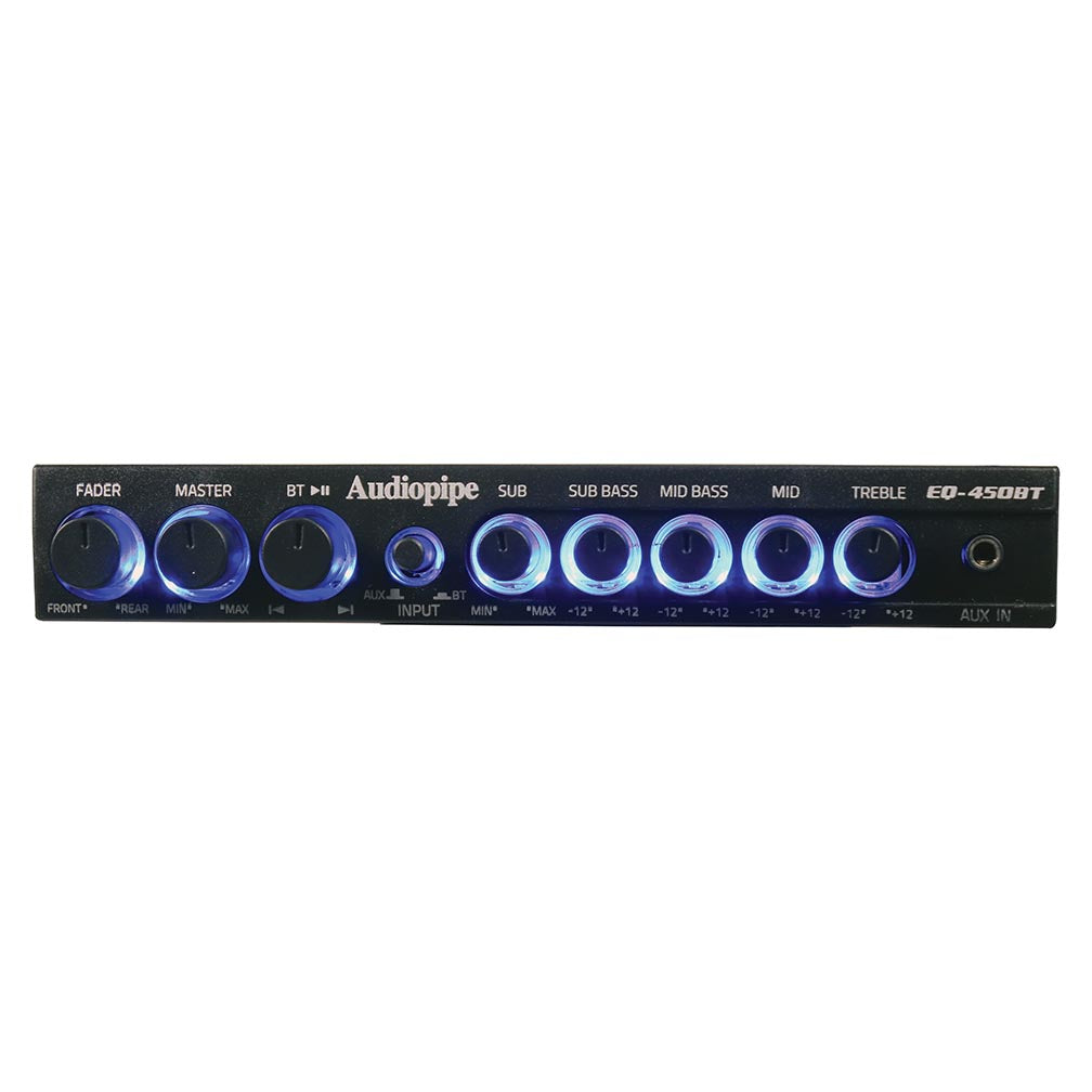 Audiopipe 4 Band Wireless Streaming Graphic Band Equalizer W/bluetooth