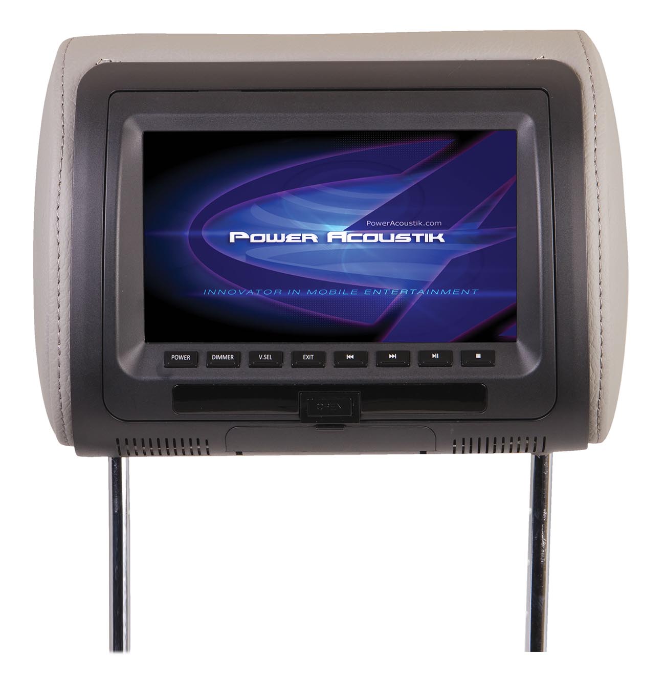 Power Acoustik 7" Headrest Monitor 3-color Skins Lcd/dvd Usb/sd Sold Each