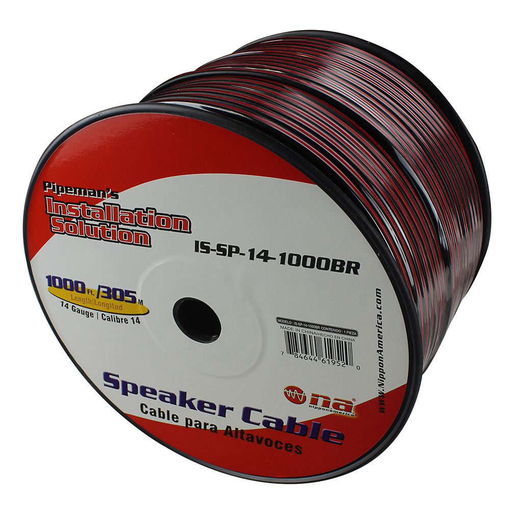 Pipeman's 14 Gauge Speaker Cable 1000ft Black/red Jacket