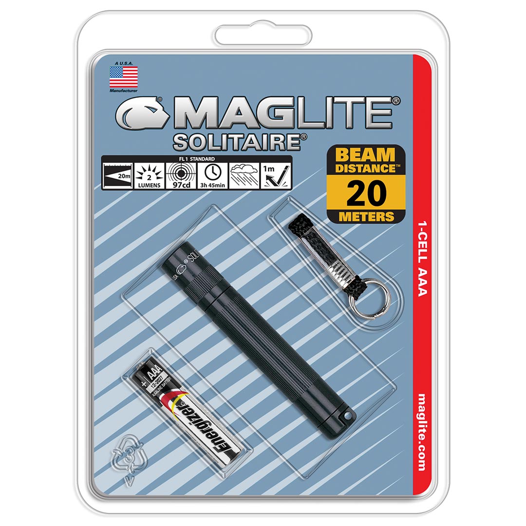 Maglite Incandescent 1-cell Aaa Solitaire Flashlight Black