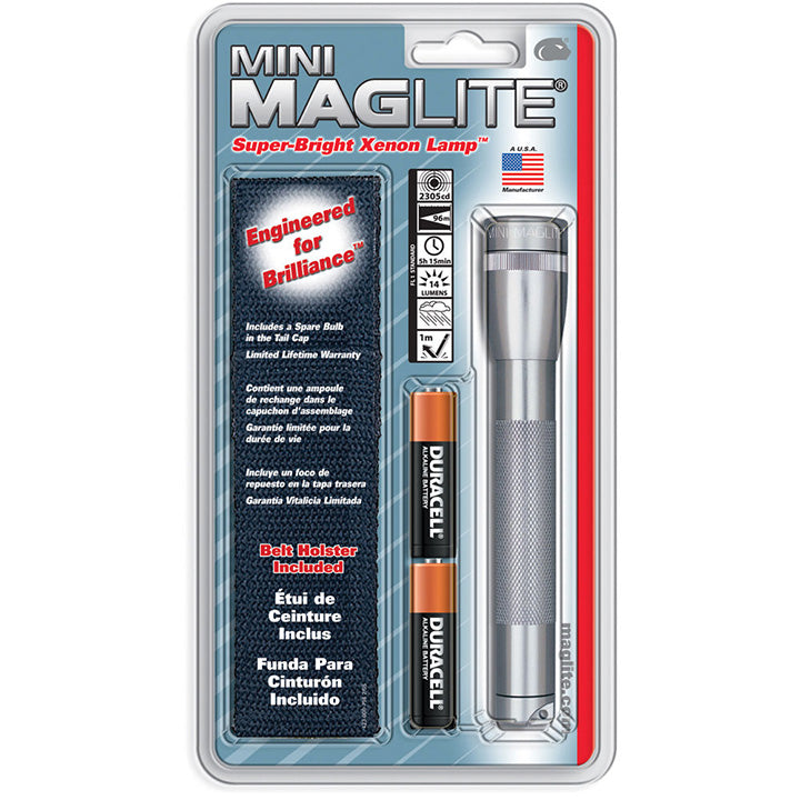 Maglite Xenon 2-cell Aa Flashlight With Holster Gray