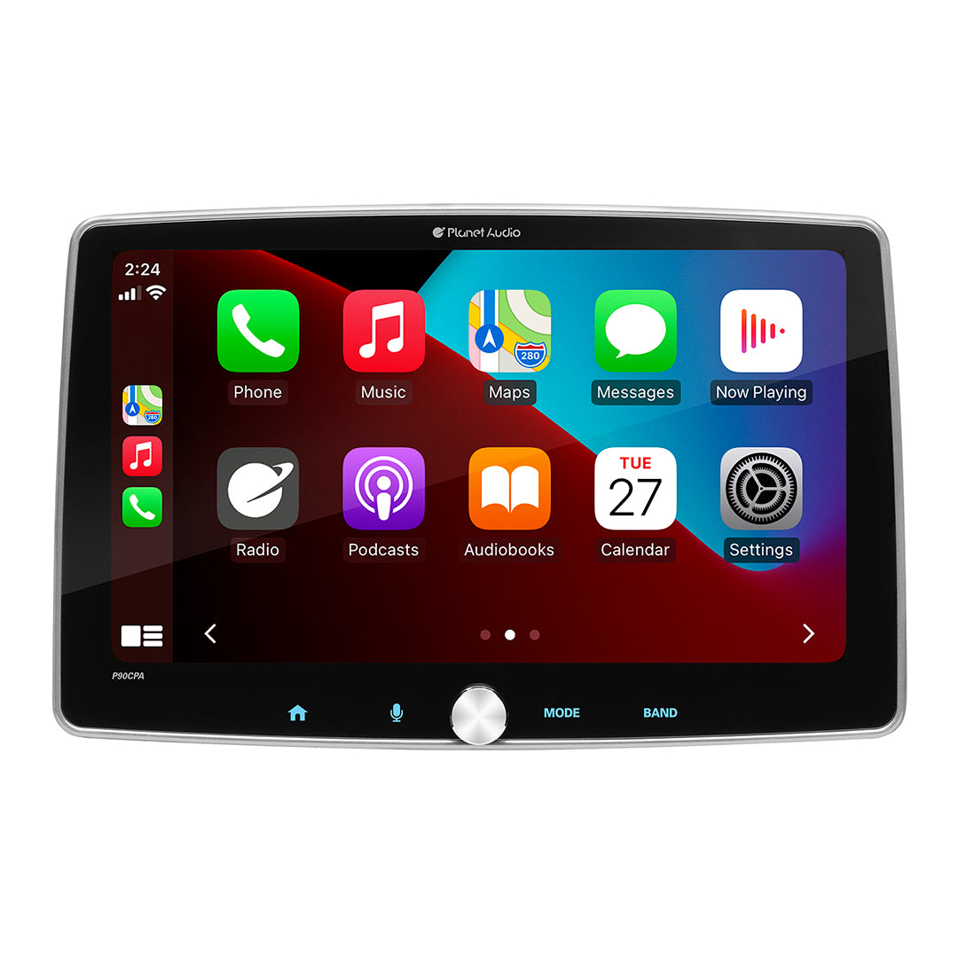 Planet Audio 10.1″ Single Din Mechless Swivel Touchscreen Bluetooth Apple Carplay & Android Auto