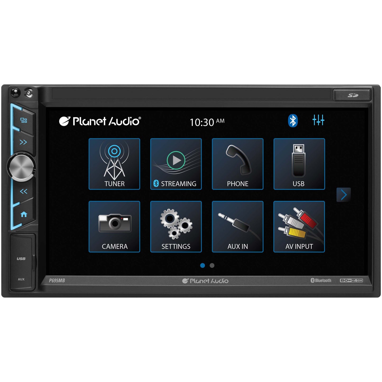 Planet Audio 6.95” Double Din Fixed Face Touchscreen Mechless Receiver With P-link Phone Mirroring