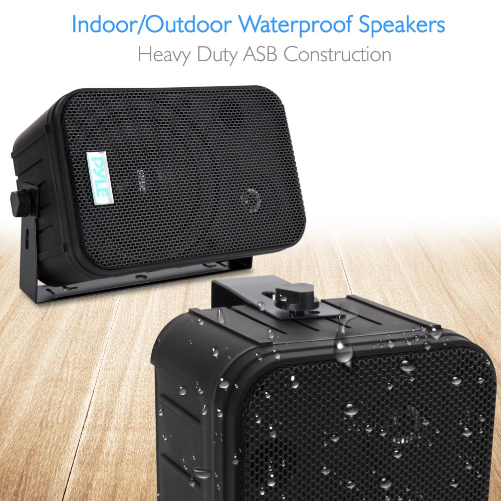 Speakers 6.5" Black Outdoor Pyle Pro; Pair