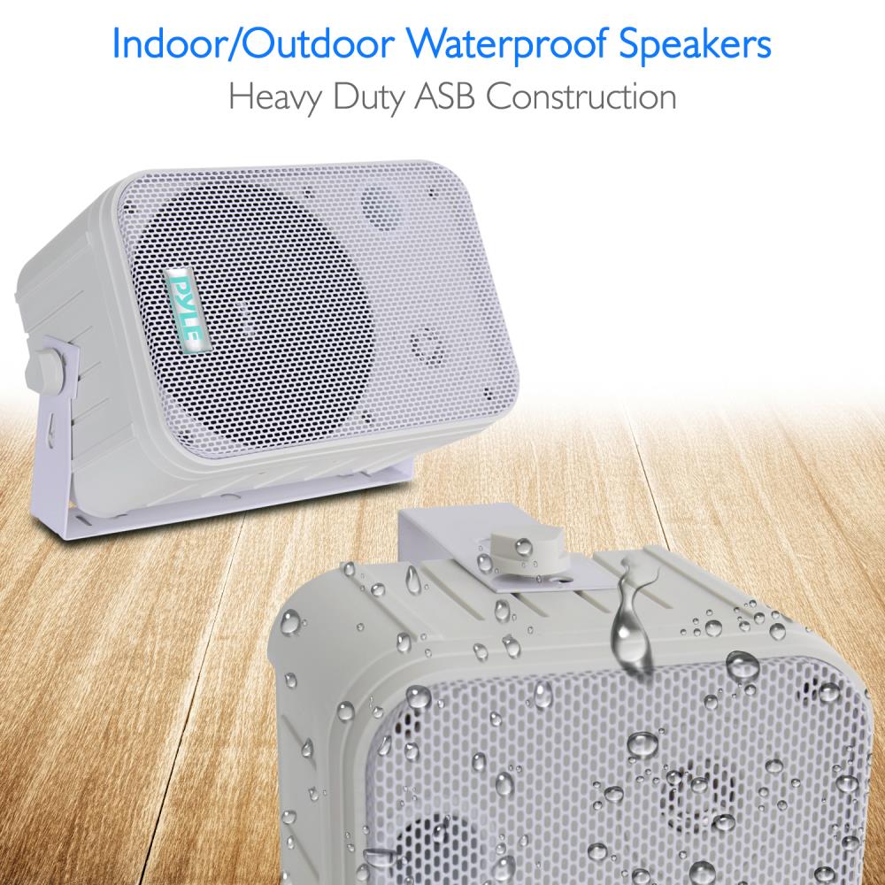 Speakers 6.5" White Outdoor Pyle Pro; Pair