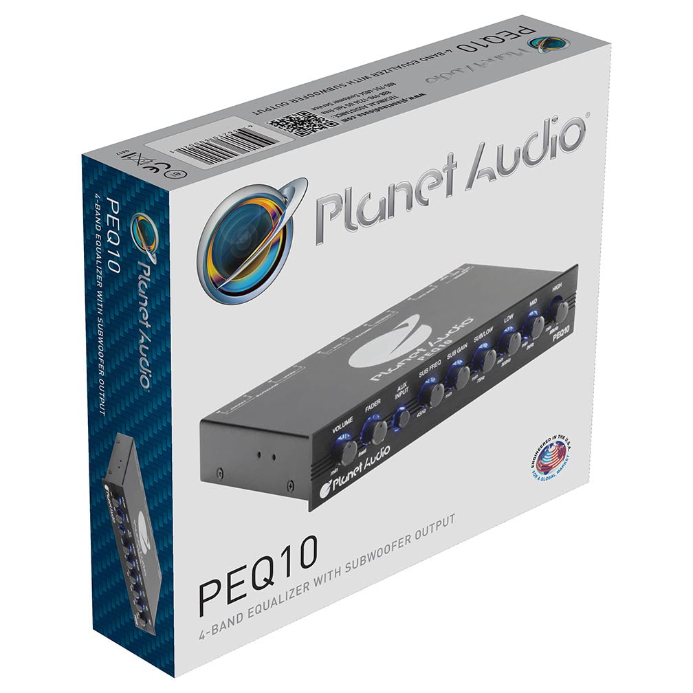 Planet Audio Half Din 4 Band Pre-amp Equalizer With Subwoofer Level Control